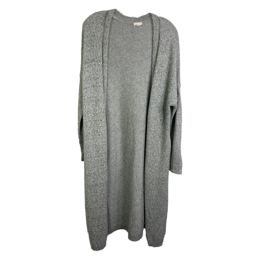 Silence + Noise Women's Cardigan Sweater Open Front‎ Anthropologie Gray Cotton S